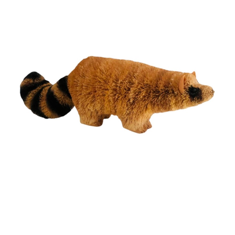 Vintage Sisal Raccoon Figure Styrofoam Thistles Covering Hand Crafted - Rustic